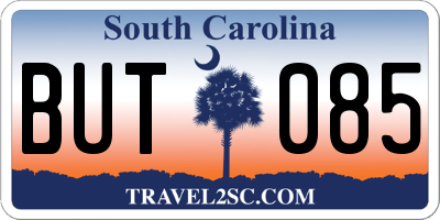 SC license plate BUT085