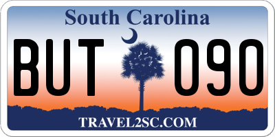 SC license plate BUT090
