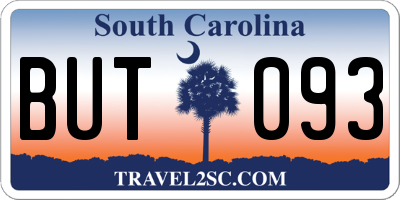 SC license plate BUT093
