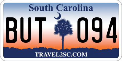 SC license plate BUT094