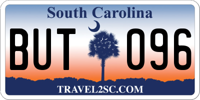 SC license plate BUT096