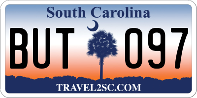 SC license plate BUT097