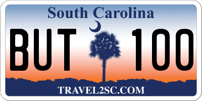 SC license plate BUT100