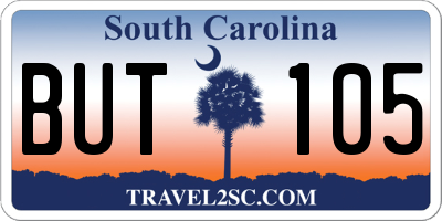 SC license plate BUT105