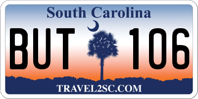 SC license plate BUT106