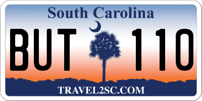 SC license plate BUT110