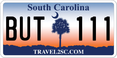 SC license plate BUT111