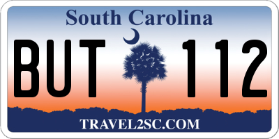 SC license plate BUT112