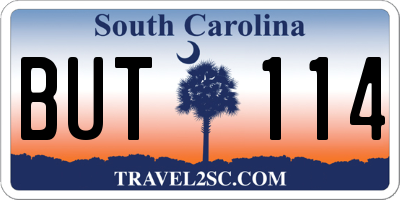 SC license plate BUT114