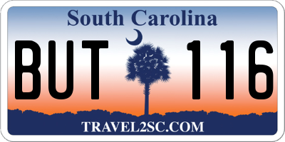 SC license plate BUT116
