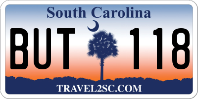 SC license plate BUT118