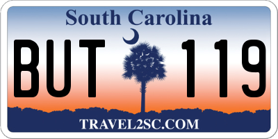 SC license plate BUT119