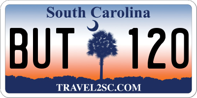 SC license plate BUT120