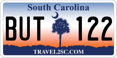 SC license plate BUT122