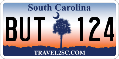SC license plate BUT124