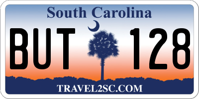 SC license plate BUT128