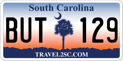 SC license plate BUT129