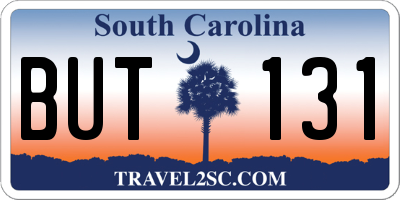 SC license plate BUT131