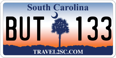 SC license plate BUT133