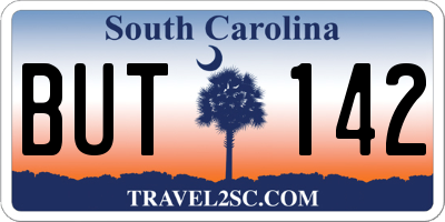 SC license plate BUT142