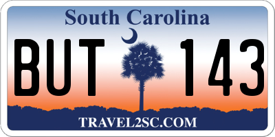 SC license plate BUT143