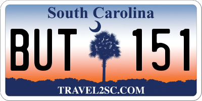 SC license plate BUT151