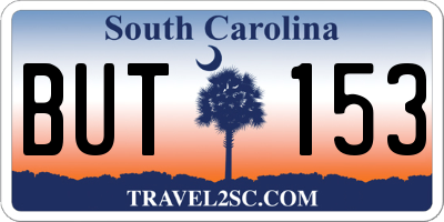 SC license plate BUT153