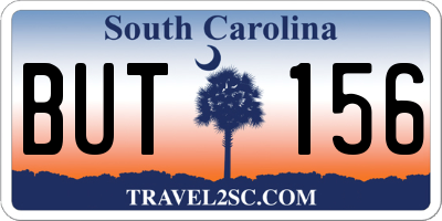 SC license plate BUT156