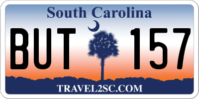 SC license plate BUT157