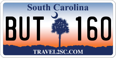 SC license plate BUT160