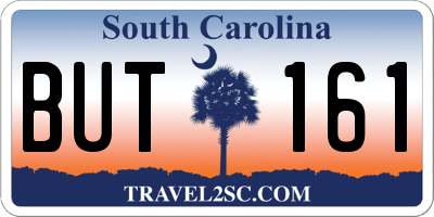 SC license plate BUT161