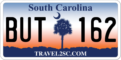 SC license plate BUT162