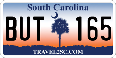 SC license plate BUT165
