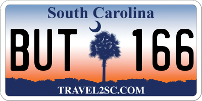 SC license plate BUT166