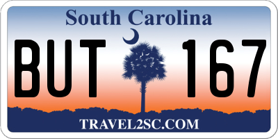 SC license plate BUT167