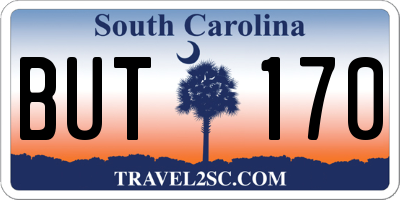 SC license plate BUT170