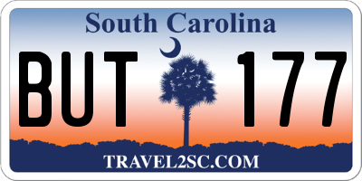 SC license plate BUT177