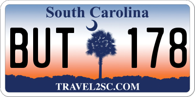 SC license plate BUT178