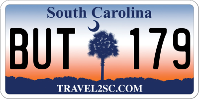 SC license plate BUT179