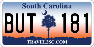 SC license plate BUT181