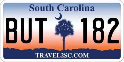 SC license plate BUT182