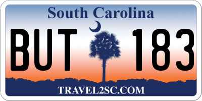 SC license plate BUT183
