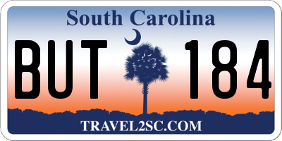 SC license plate BUT184