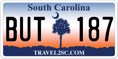 SC license plate BUT187