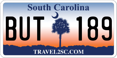 SC license plate BUT189