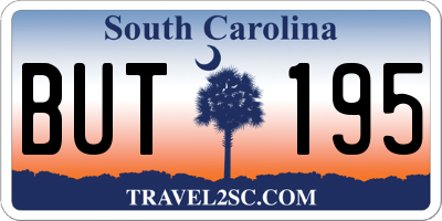 SC license plate BUT195