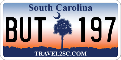 SC license plate BUT197