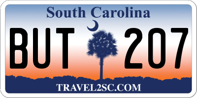 SC license plate BUT207
