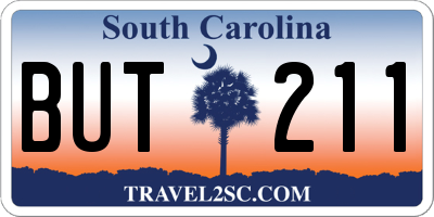 SC license plate BUT211