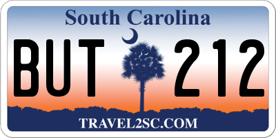 SC license plate BUT212